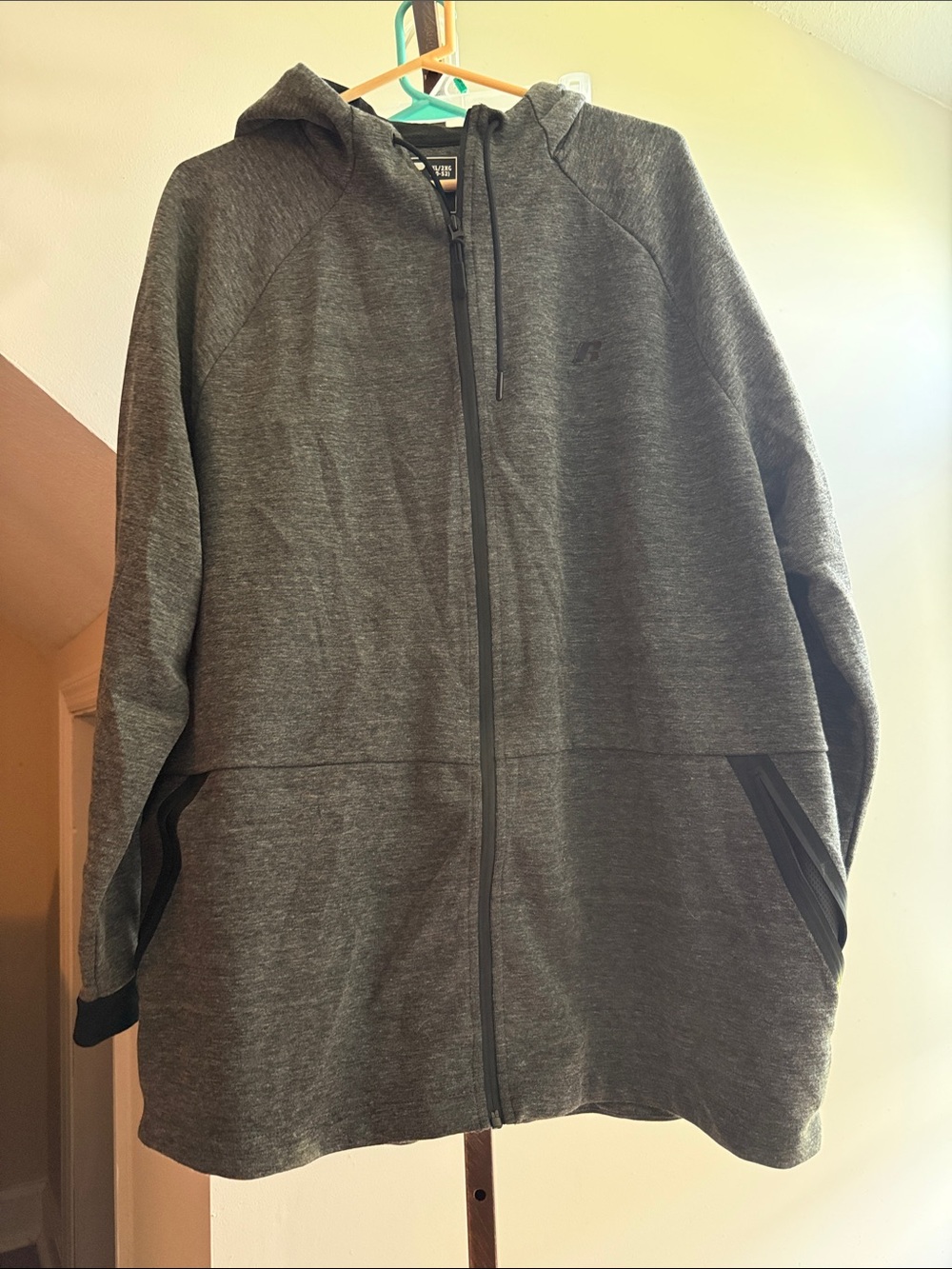 Russell Men's Gray Full-Zip Hooded Jacket